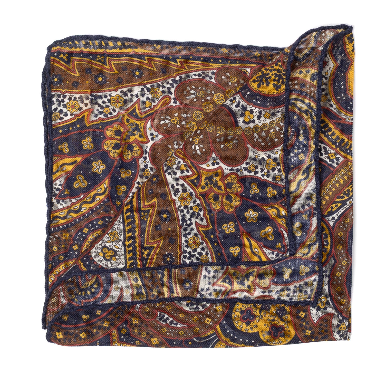 Pocket Square "Vintage 70" made of Wool and Silk - hand-rolled